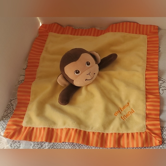Garanimals Plush Monkey My Best Friend Lovey Baby Security Blanket Orange Yellow - Picture 1 of 6